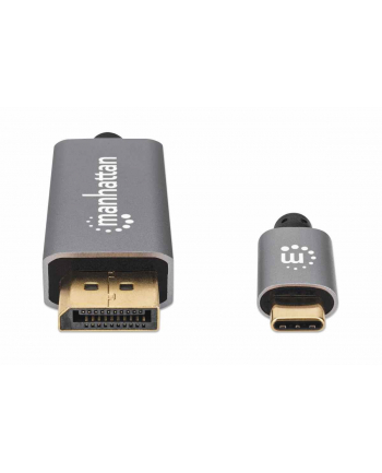 Manhattan 354851 adapter kablowy 3 m USB Type-C DisplayPort Czarny, Srebrny