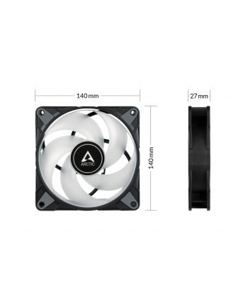 Arctic ACFAN00239A P14 PWM PST A-RGB 0dB Obudowa komputera Wentylator 14 cm Czarny 1 szt.