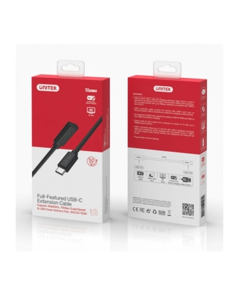 UNITEK PRZEDŁUŻACZ USB-C 10GBPS  4K60HZ  PD 100W  1 5M  C14086BK-15M nr 1