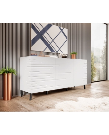 cama meble Komoda NOVA 155x40x72 biały mat nr 1