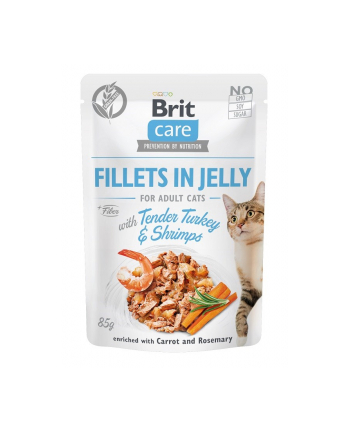 Brit Care Cat Fillets In Jelly Tender Turkey'Shrimps 85g