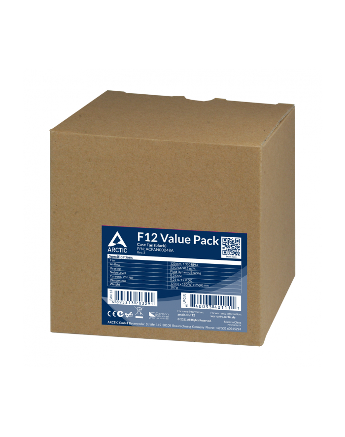 arctic cooling Wentylator ARCTIC F12 Value Pack (Black) główny