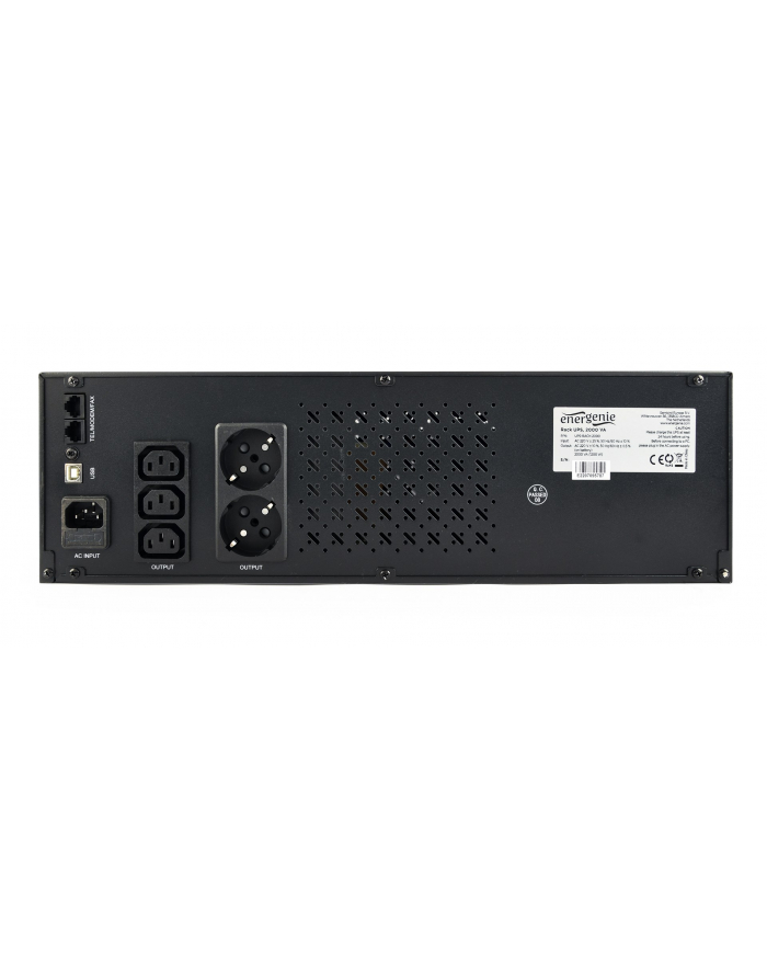 GEMBIRD UPS-RACK-1200 UPS Rack 19inch 3.4U 1200VA 2xIEC 2x Schuko 230V USB LCD główny