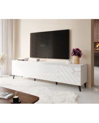 cama meble Szafka RTV ABETO 200x42x52 biały/biały połysk nr 2