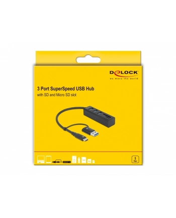 Delock 4P USB 3.2 Gen1+SD/mSD+USB-C/A - 63859
