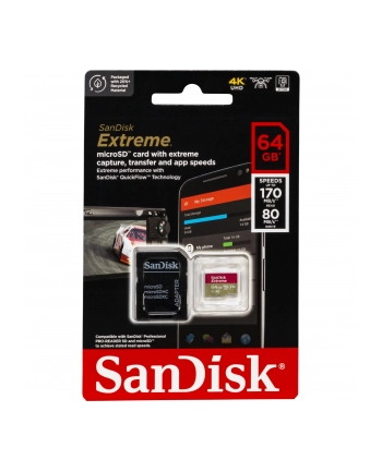 SANDISK EXTREME microSDXC 64 GB 170/80 MB/s A2 nr 1