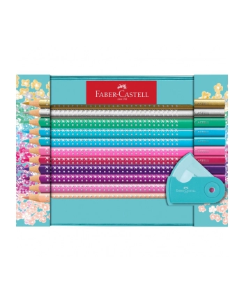 Faber-Castell Sparkle colored pencils gift set, metal case turquoise, 21 pieces (incl. 1 sleeve mini sharpener) nr 1