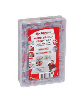 fischer master box DUOPOWER short / long, dowel (light grey/red, 150 pieces)