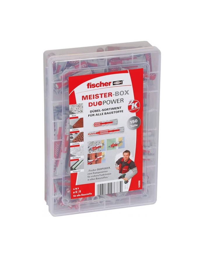 fischer master box DUOPOWER short / long, dowel (light grey/red, 150 pieces) główny