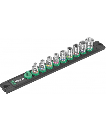 Wera socket magnetic strip A Imperial 1 socket set 1/4, imperial (Kolor: CZARNY/green, 9?piece)