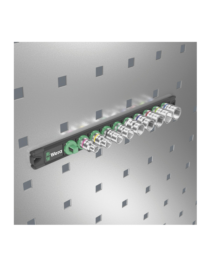 Wera B 4 socket magnet strip Zyklop socket set 3/8 (Kolor: CZARNY/green, 9?piece) główny