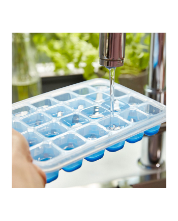 Emsa CLIP ' CLOSE ice cube box, ice cube maker (transparent/blue, for 24 ice cubes)
