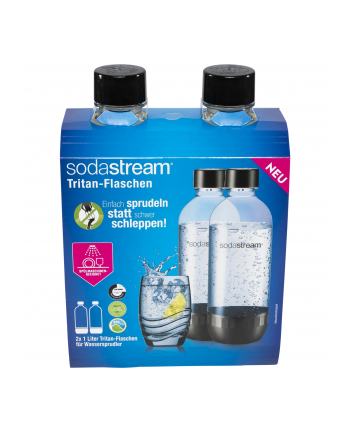 SodaStream Tritan Bottle Duopack 1L, drinking bottle (transparent/Kolor: CZARNY)