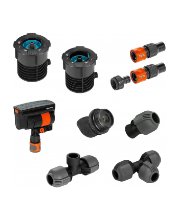 Gardena GARD-ENA Pipeline Starter Set with square sprinkler, water tap (with 2 water sockets)