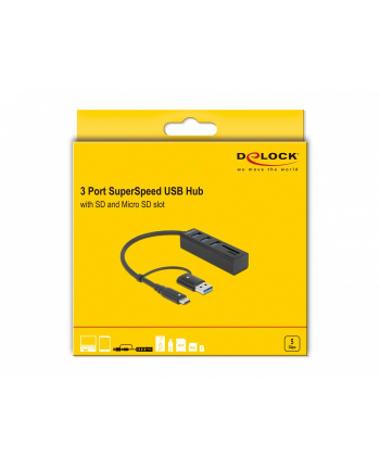 Delock 4P USB 3.2 Gen1+SD/mSD+USB-C/A - 63859