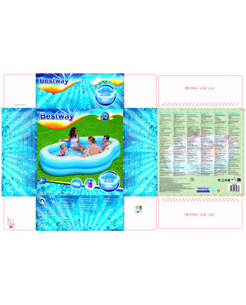 Bestway Family Pool Splashview , with side window, swimming pool (light blue/Kolor: BIAŁY, 270cm x 198cm x 51cm)