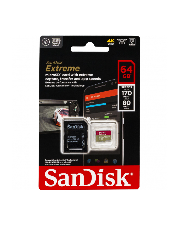 SANDISK EXTREME microSDXC 64 GB 170/80 MB/s A2 główny