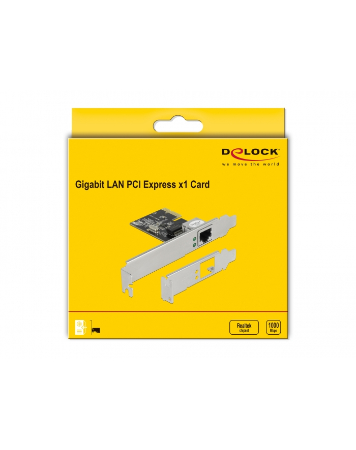 DeLOCK PCI Express x1 Card 1 x RJ45 Gigabit LAN RTL8111 LAN Adapter główny