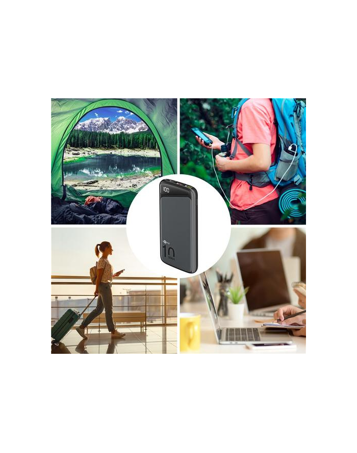 goobay fast charging power bank 10,000 mAh (Kolor: CZARNY, USB-C PD, QC 3.0, 10,000 mAh) główny