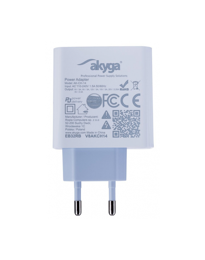 AKYGA ŁADOWARKA SIECIOWA 45W USB-C PD QC30 AK-CH- główny