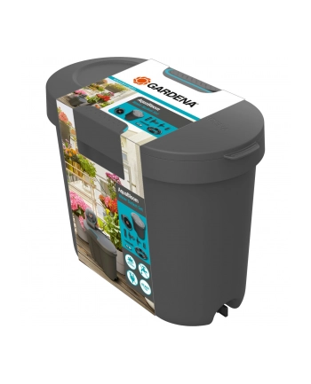 Gardena Water Tank for AquaBloom Solar Irrigation (anthracite/turquoise, 10.5 litres) nr 1