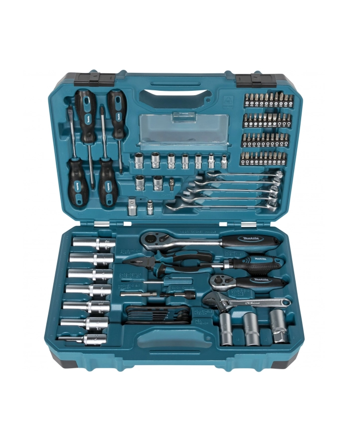 Makita Tool set E-08458, 1/2, 1/4 and 3/8 (blue, 87 pieces, with 2 reversible ratchets) główny
