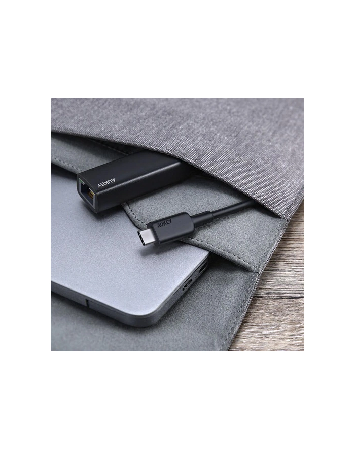 aukey Karta sieciowa CB-A30 aluminiowa USB-C Gigabit 10/100/1000 Mbps RJ45 | 1 Gb/s | USB 3.0 Typ C | diody LED główny