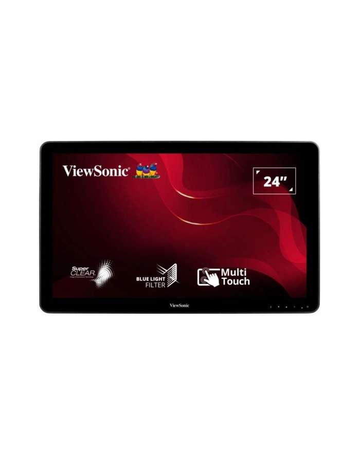 VIEWSONIC TD2430 ekran dotykowy 59,9 cm (23.6') 1920 x 1080 px Multi-touch Przeznaczony dla wielu użytkowników Czarny główny