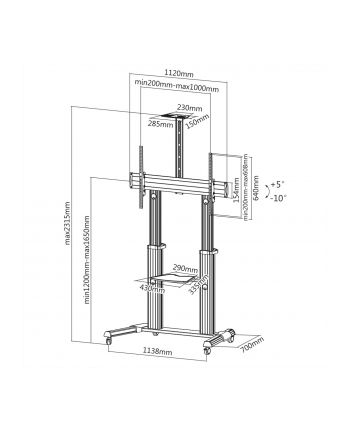 ROLINE 17031261 stojak podłogowy do telewizora 2,54 m (100