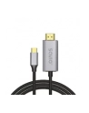 savio Kabel HDMI 2.0B - USB-C v3.1, 1m, srebrno-czarny, złote końcówki, CL-170 - nr 3