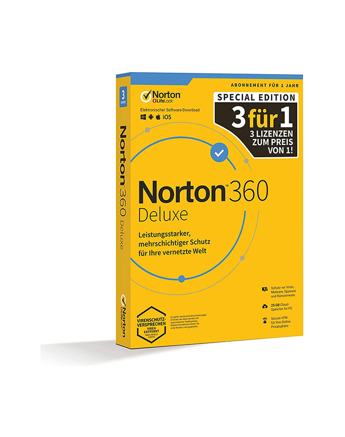 SYMANTEC 21406104 Norton 360 Deluxe 1 x licencja 1 lat(a) główny
