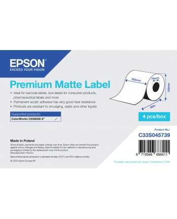 EPSON C33S045739 Premium Matte Label - Continuous Roll: 203mm x 60m nr 2
