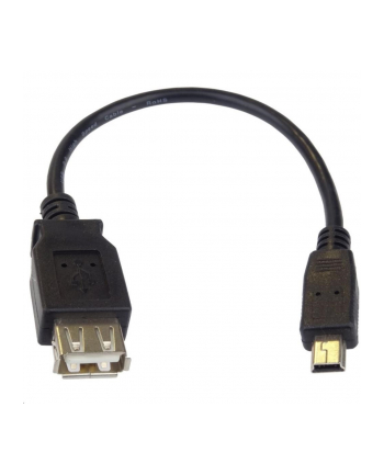 Kabel adapter USB 2.0 DIGITUS HighSpeed OTG Typ miniUSB B/USB A M/Ż czarny 0,2m