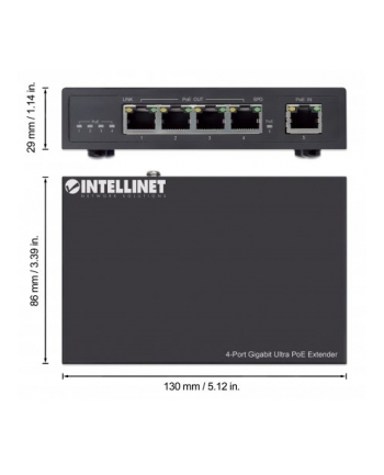 Extender Ultra PoE Intellinet 4-portowy Gigabit 802.3at/af