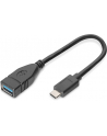 Kabel USB 3.1 Gen 1 DIGITUS SuperSpeed OTG Typ USB C/USB A M/Ż czarny 0,15m - nr 3