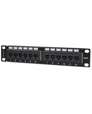 INTELLINET PATCH PANEL, 10'', CAT6, 12-PORT, UTP, 1U, CZARNY (50799)