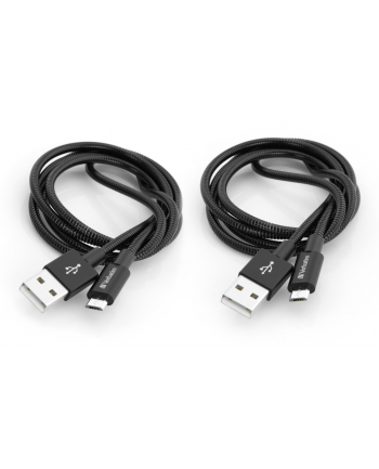 Kabel USB Verbatim USB A  M reversible- USB micro M reversible 1m czarny Verbatim box 48874 2szt 2x100cm