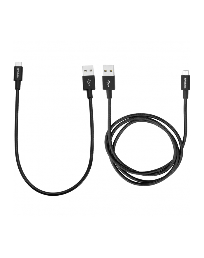 Kabel USB Verbatim USB A M- USB micro M 1m czarny Verbatim box 48875 2szt 1x100cm + 1x30cm główny