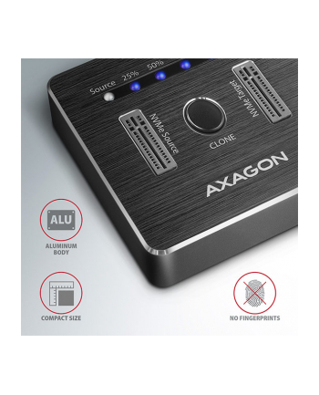 Axagon Stacja dokująca ADSA-M2C NVMe CLONE DUAL SSD Dock Station (ADSAM2C)