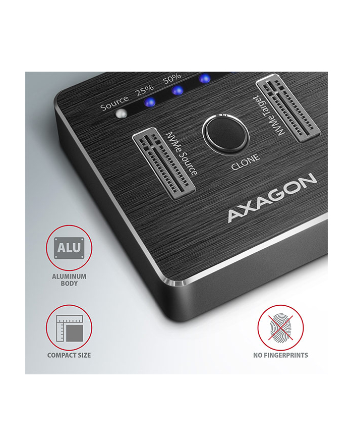 Axagon Stacja dokująca ADSA-M2C NVMe CLONE DUAL SSD Dock Station (ADSAM2C) główny