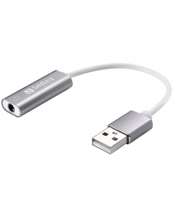 Sandberg adapter Headset USB converter 3,5mm jack na USB, biały/srebrny