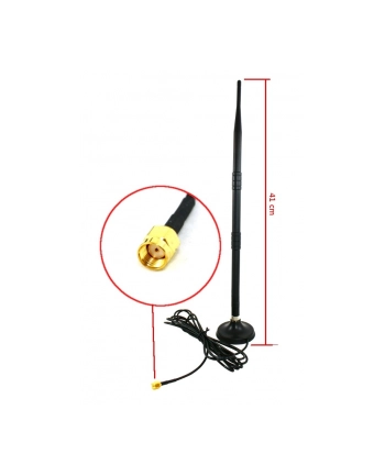 savio Dookólna antena WiFi 12dBI 41CM RP-SMA PODS, AK-05