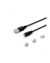 savio Kabel magnetyczny USB - USB typ C, Micro i Lightning, czarny, 2m, CL-155 - nr 3