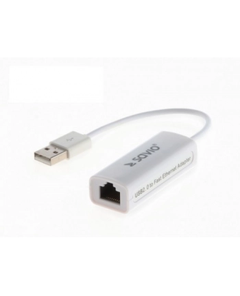 savio Adapter USB LAN 2.0 - Fast Ethernet (RJ45), blister, CL-24