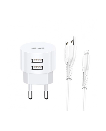 usams Ładowarka sieciowa T20 2xUSB 2,1A Lightning