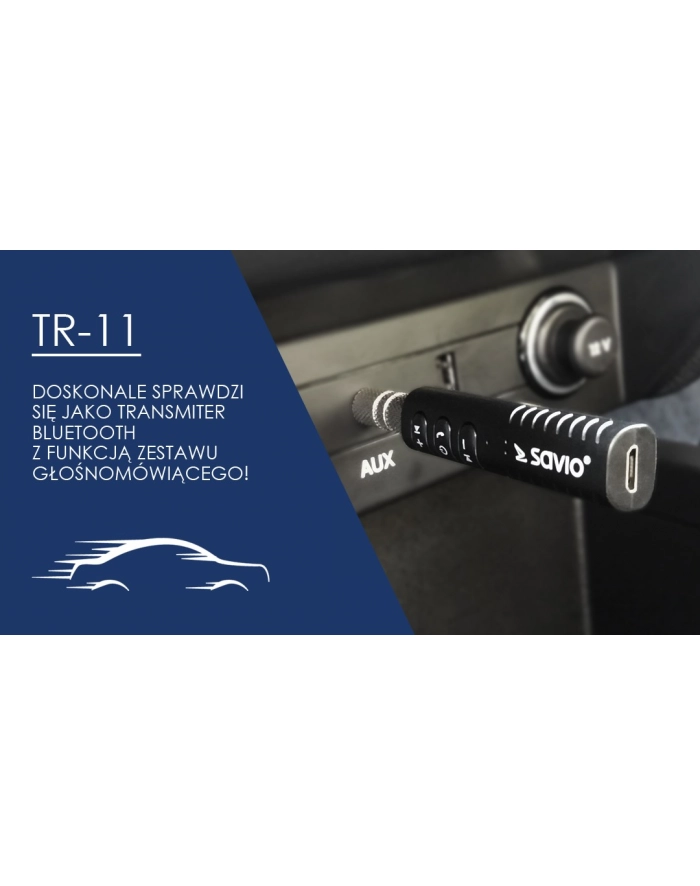 savio Transmiter/Odbiornik audio Jack 3,5mm, czarny, TR-11/B główny