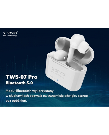 savio Słuchawki Bluetooth z mikrofonem, TWS-07