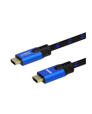 savio Kabel HDMI (M) v2.1, 1,8m, 8K, miedź, niebiesko-czarny, złote końcówki, ethernet/3D, CL-142 nr 2