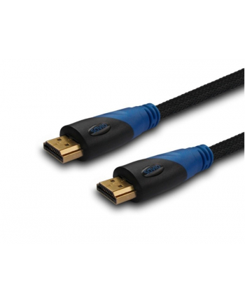 savio Kabel HDMI (M) 2m, oplot nylonowy, złote końcówki, v1.4 high speed, ethernet/3D, CL-48