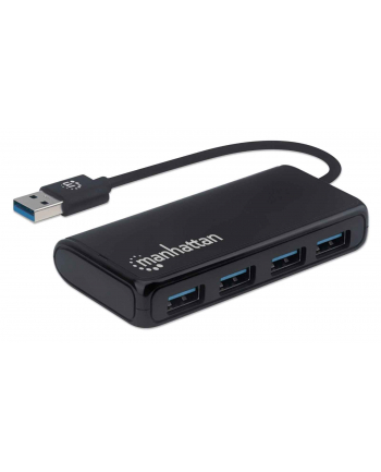 HUB USB Manhattan 4-portowy USB 3.2 czarny (164900)